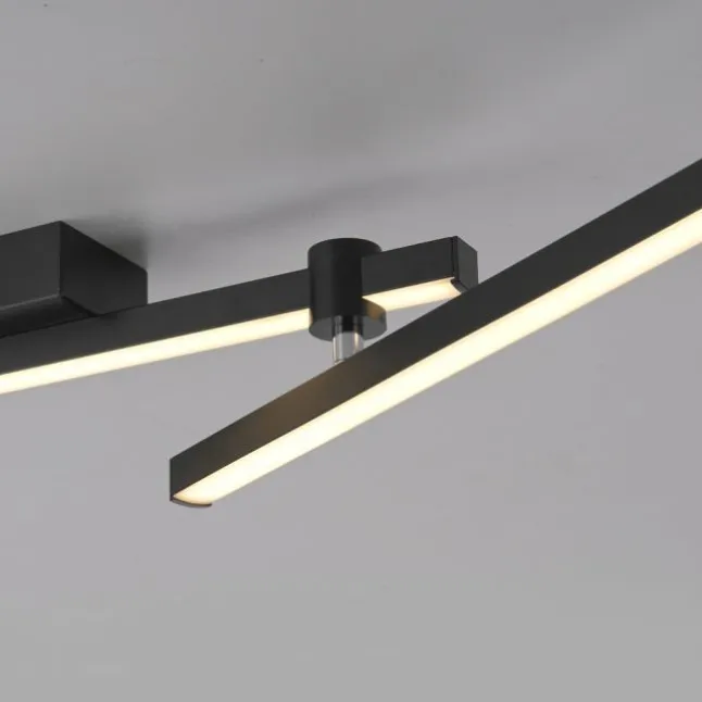 Schöner Wohnen-Kollektion LED Deckenleuchte STRAIGHT, schwarz, Arme schwenkbar