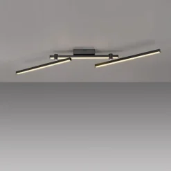 Schöner Wohnen-Kollektion LED Deckenleuchte STRAIGHT, schwarz, Arme schwenkbar