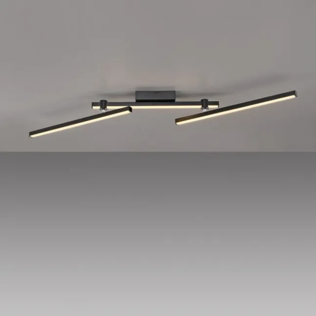 Schöner Wohnen-Kollektion LED Deckenleuchte STRAIGHT, schwarz, Arme schwenkbar