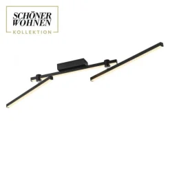 Schöner Wohnen-Kollektion LED Deckenleuchte STRAIGHT, schwarz, Arme schwenkbar