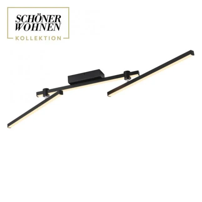 Schöner Wohnen-Kollektion LED Deckenleuchte STRAIGHT, schwarz, Arme schwenkbar