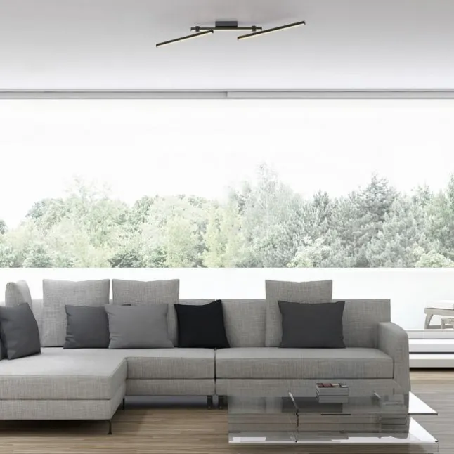 Schöner Wohnen-Kollektion LED Deckenleuchte STRAIGHT, schwarz, Arme schwenkbar