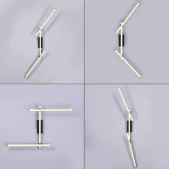 Schöner Wohnen-Kollektion LED Deckenleuchte STRAIGHT, schwarz, Arme schwenkbar