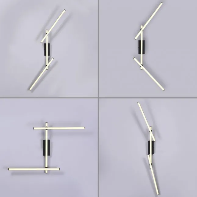 Schöner Wohnen-Kollektion LED Deckenleuchte STRAIGHT, schwarz, Arme schwenkbar