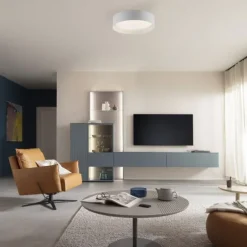 Schöner Wohnen-Kollektion LED Deckenleuchte TAVOLI weiss, rund D=28,5cm, dimmbar, Fernbedienung