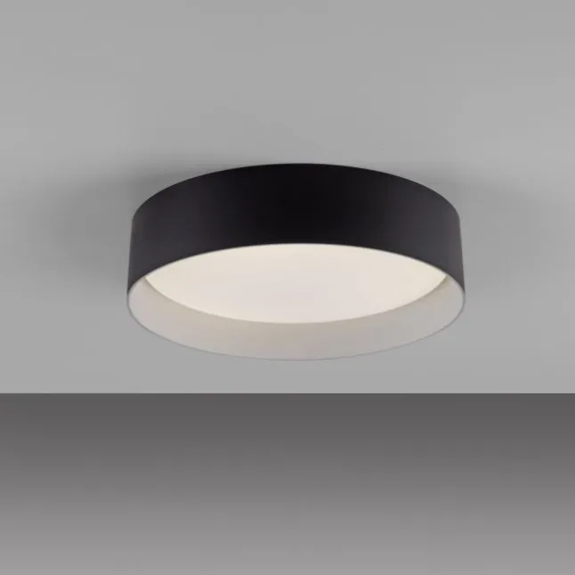 Schöner Wohnen-Kollektion LED Deckenleuchte TAVOLI, schwarz, rund D=28,5cm, dimmbar, Fernbedienung