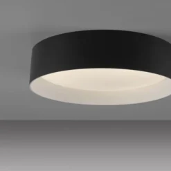 Schöner Wohnen-Kollektion LED Deckenleuchte TAVOLI, schwarz, rund D=28,5cm, dimmbar, Fernbedienung