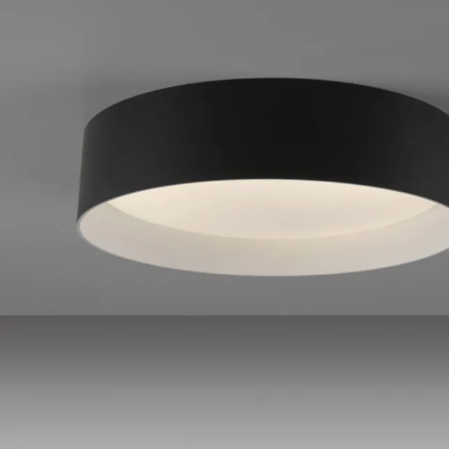 Schöner Wohnen-Kollektion LED Deckenleuchte TAVOLI, schwarz, rund D=28,5cm, dimmbar, Fernbedienung