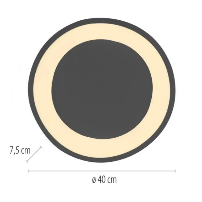 Schöner Wohnen-Kollektion LED Deckenleuchte MONTA, schwarz, dimmbar, Memoryfunktion