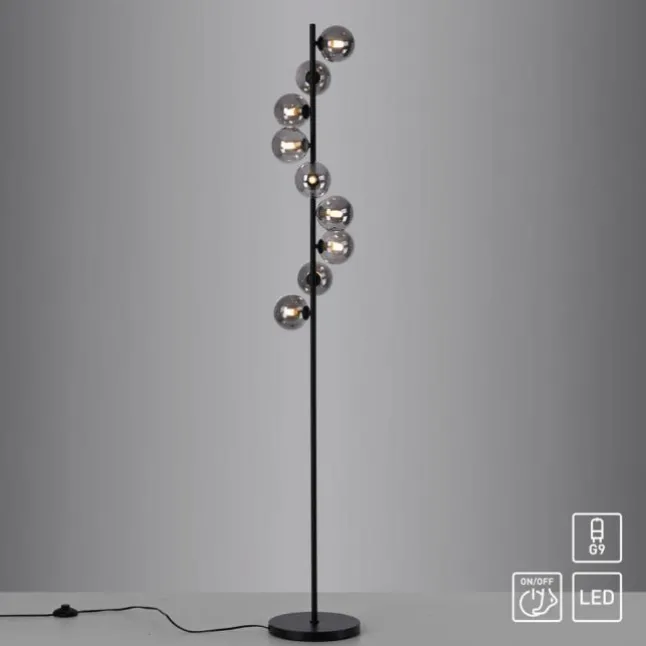 Schöner Wohnen Kollektion LED Stehleuchte Dubai schwarz 9flammig