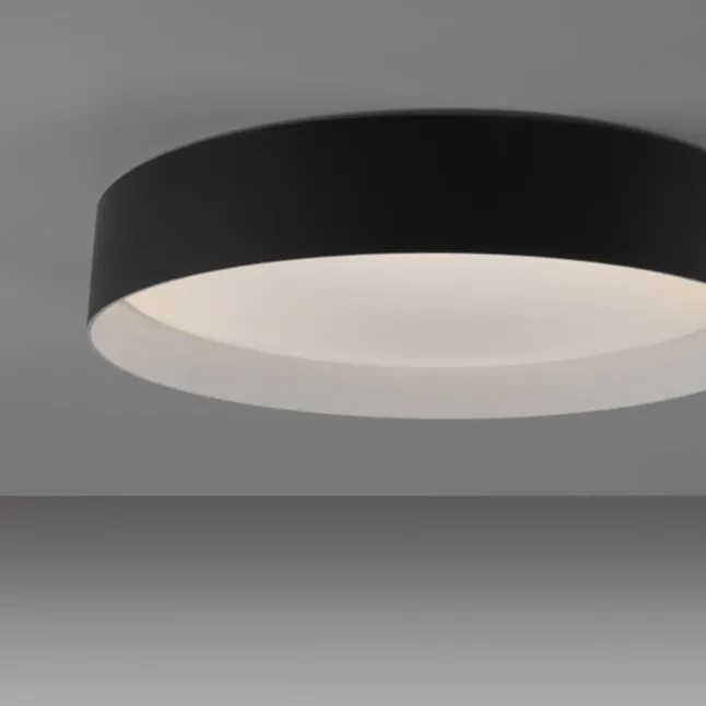 Schöner Wohnen-Kollektion LED Deckenleuchte TAVOLI, schwarz, rund D=39cm, dimmbar , Fernbedienung