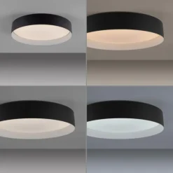 Schöner Wohnen-Kollektion LED Deckenleuchte TAVOLI, schwarz, rund D=39cm, dimmbar , Fernbedienung