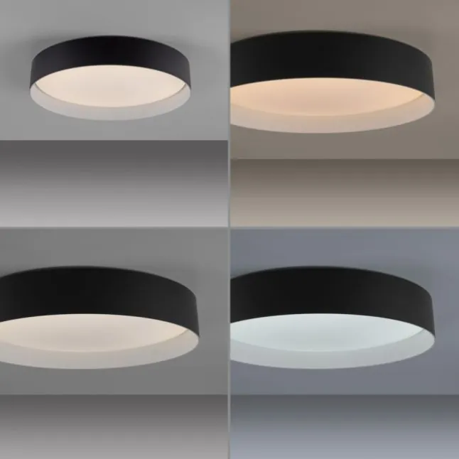 Schöner Wohnen-Kollektion LED Deckenleuchte TAVOLI, schwarz, rund D=39cm, dimmbar , Fernbedienung