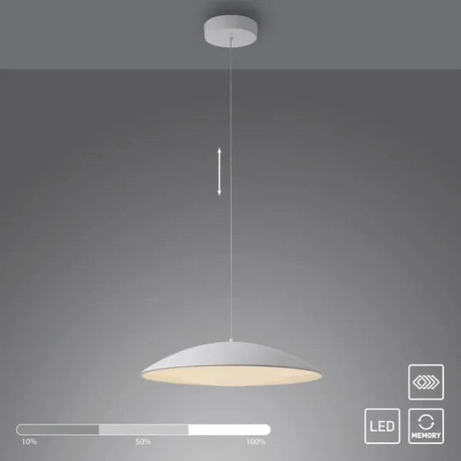 Schöner Wohnen-Kollektion LED Pendelleuchte LENTE, weiss, dimmbar, Memoryfunktion
