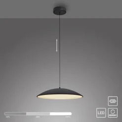 Schöner Wohnen-Kollektion LED Pendelleuchte LENTE, schwarz, dimmbar, Memoryfunktion
