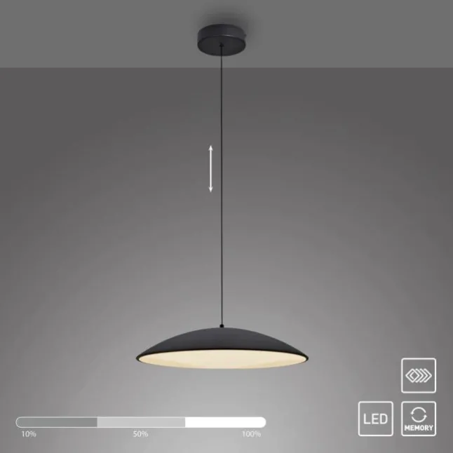 Schöner Wohnen-Kollektion LED Pendelleuchte LENTE, schwarz, dimmbar, Memoryfunktion