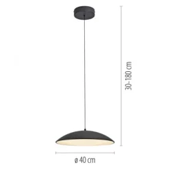 Schöner Wohnen-Kollektion LED Pendelleuchte LENTE, schwarz, dimmbar, Memoryfunktion