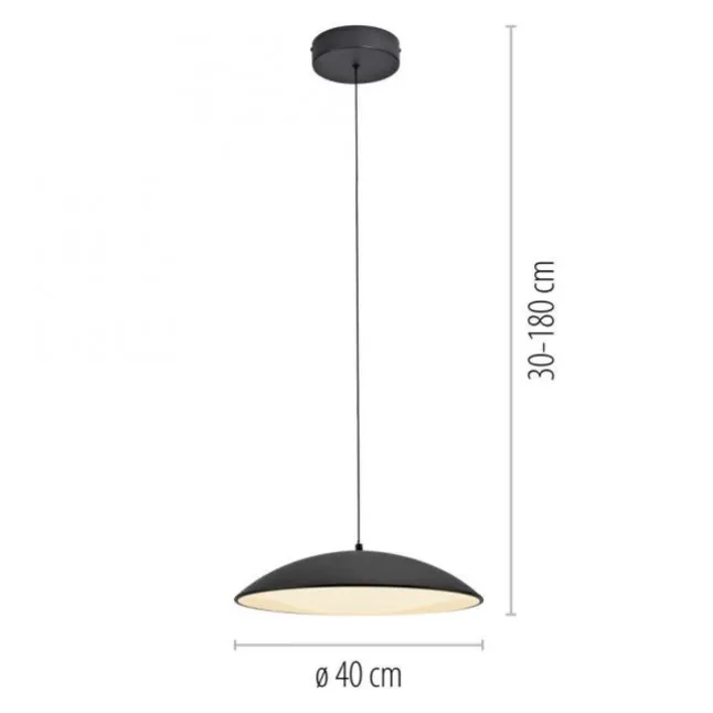 Schöner Wohnen-Kollektion LED Pendelleuchte LENTE, schwarz, dimmbar, Memoryfunktion
