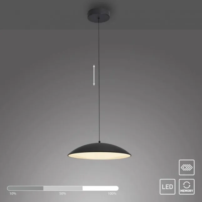 Schöner Wohnen-Kollektion LED Pendelleuchte LENTE, schwarz, dimmbar, Memoryfunktion