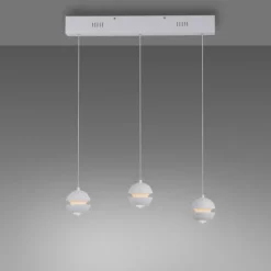Schöner Wohnen-Kollektion LED Pendelleuchte LINI, weiss, 3-flammig, Lift