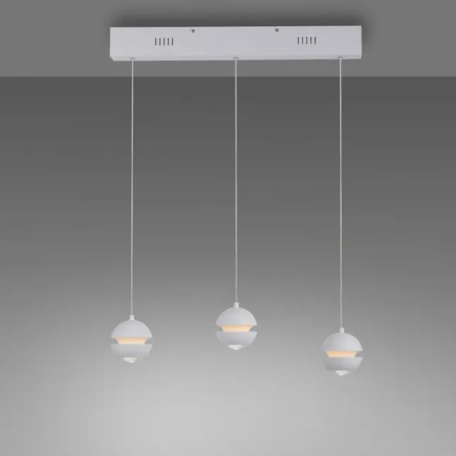 Schöner Wohnen-Kollektion LED Pendelleuchte LINI, weiss, 3-flammig, Lift