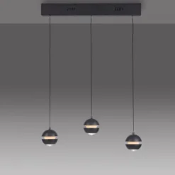 Schöner Wohnen-Kollektion LED Pendellechte, schwarz, 3-flammig, Lift