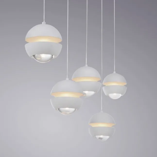 Schöner Wohnen-Kollektion LED Pendelleuchte LINI, weiss, 5-flammig, höhenverstellbar