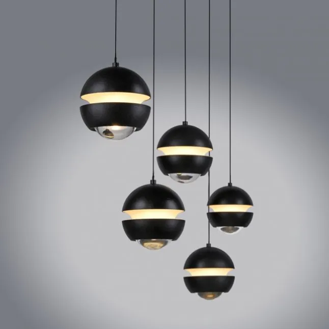 Schöner Wohnen-Kollektion LED Pendelleuchte schwarz, 5-flammig, höhenverstellbar