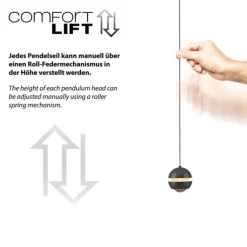 Schöner Wohnen-Kollektion LED Pendelleuchte schwarz, 5-flammig, höhenverstellbar