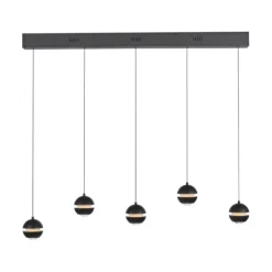 Schöner Wohnen-Kollektion LED Pendelleuchte schwarz, 5-flammig, höhenverstellbar