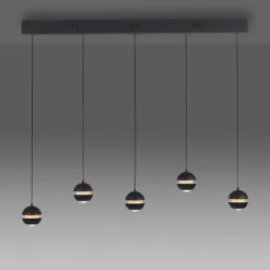 Schöner Wohnen-Kollektion LED Pendelleuchte schwarz, 5-flammig, höhenverstellbar