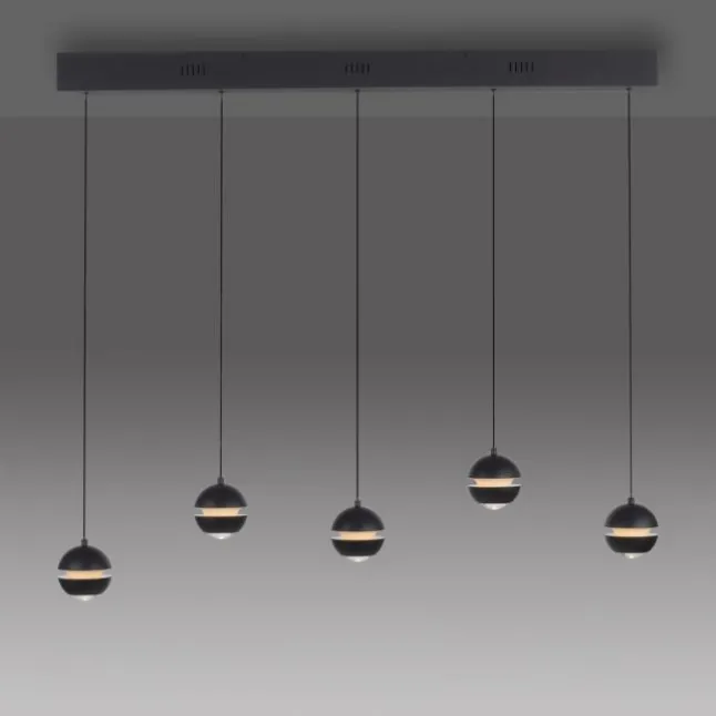 Schöner Wohnen-Kollektion LED Pendelleuchte schwarz, 5-flammig, höhenverstellbar