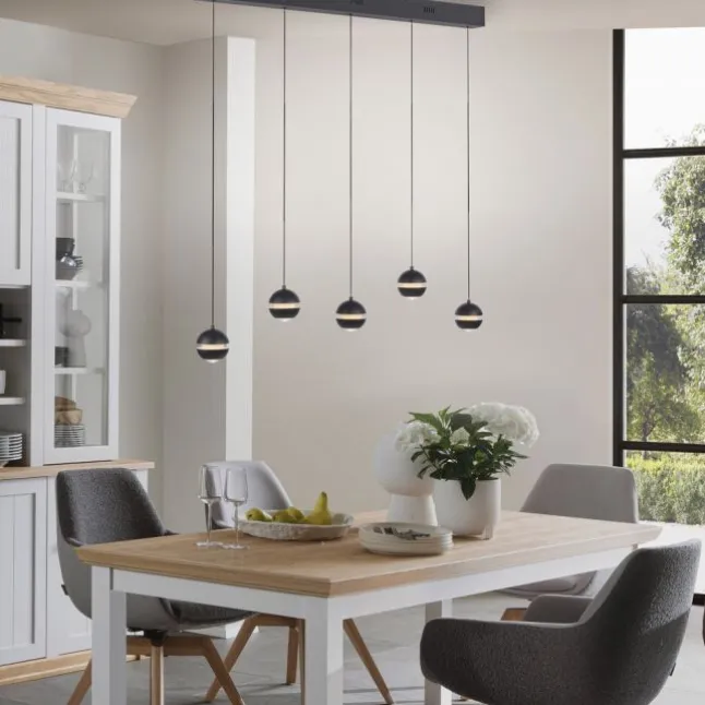 Schöner Wohnen-Kollektion LED Pendelleuchte schwarz, 5-flammig, höhenverstellbar