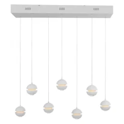 Schöner Wohnen-Kollektion LED Pendelleuchte weiss, 7-flammig, dimmbar