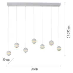 Schöner Wohnen-Kollektion LED Pendelleuchte weiss, 7-flammig, dimmbar