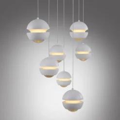 Schöner Wohnen-Kollektion LED Pendelleuchte weiss, 7-flammig, dimmbar