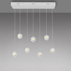 Schöner Wohnen-Kollektion LED Pendelleuchte weiss, 7-flammig, dimmbar