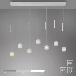Schöner Wohnen-Kollektion LED Pendelleuchte weiss, 7-flammig, dimmbar