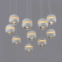 Schöner Wohnen-Kollektion LED Pendelleuchte LINI, weiss, 10-flammig, dimmbar
