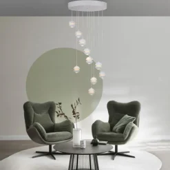Schöner Wohnen-Kollektion LED Pendelleuchte LINI, weiss, 10-flammig, dimmbar