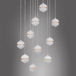 Schöner Wohnen-Kollektion LED Pendelleuchte LINI, weiss, 10-flammig, dimmbar