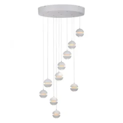Schöner Wohnen-Kollektion LED Pendelleuchte LINI, weiss, 10-flammig, dimmbar