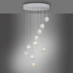 Schöner Wohnen-Kollektion LED Pendelleuchte LINI, weiss, 10-flammig, dimmbar