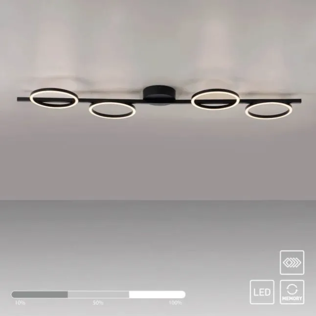 Schöner Wohnen-Kollektion LED Deckenleuchte MINI RITUS, schwarz, dimmbar