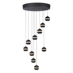 Schöner Wohnen-Kollektion LED Pendelleuchte LINI schwarz, 10-flammig, dimmbar