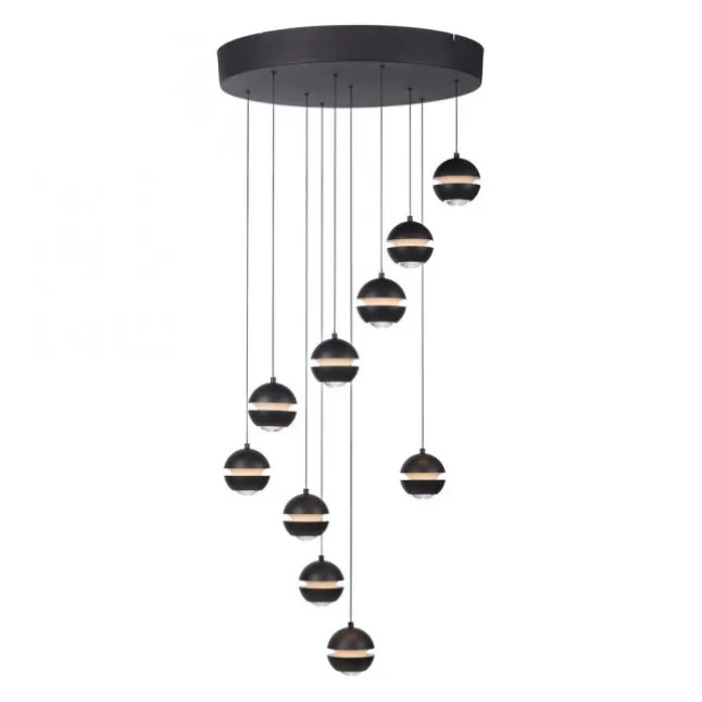 Schöner Wohnen-Kollektion LED Pendelleuchte LINI schwarz, 10-flammig, dimmbar