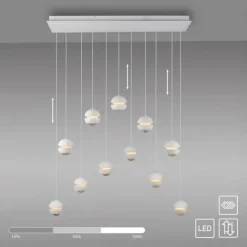 SCHÖNER WOHNEN-Kollektion LED Pendelleuchte LINI, weiss, 11-flammig, dimmbar