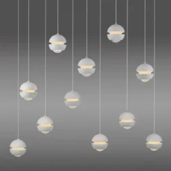 SCHÖNER WOHNEN-Kollektion LED Pendelleuchte LINI, weiss, 11-flammig, dimmbar