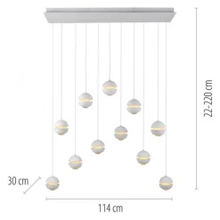 SCHÖNER WOHNEN-Kollektion LED Pendelleuchte LINI, weiss, 11-flammig, dimmbar