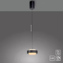 Schöner Wohnen Kollektion LED Pendelleuchte Elmo, schwarz Comfort Lift